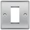 NBSEMS1-01 - Module Front Plate, 1 Gang, 1 Way, Brushed Steel