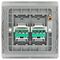 NBSRJ112-01 - Telephone Socket, RJ11, 2 Gang, Brushed Steel