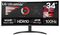 34WR50QK-B.AEK - 34" 21:9 UltraWide WQHD Curved LED Monitor, DisplayPort 2x HDMI