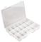 D00414 - 6-18 Compartment Transparent Organiser Box with Removable Sections - 42mm x 186mm x 292mm