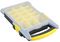 D00416 - 15 Compartment Grey / Yellow Organiser Case with Removable Trays - 62mm x 338mm x 210mm