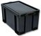 84BKR - 84L Multi-Use Black Storage Box with Lid - 380mm x 440mm x 710mm