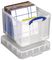 35CXL CLEAR - 35L XL Multi-Use Vinyl Records Clear Storage Box with Lid - 480mm x 390mm x 345mm
