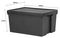 445180 - 96L Bam Box Heavy Duty Recycled Storage Box with Lid, Black - 370mm x 500mm x 700mm
