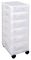 ST6X3.5C - 6x 3.5L Drawers Clear Shelving Storage Organiser Tower with Castors - 710mm x 235mm x 300mm