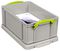 9RDG - 9L Grey Recycled Multi-Use Storage Box with Lid - 155mm x 255mm x 395mm