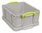 18RDG - 18L Grey Recycled Multi-Use Storage Box with Lid - 200mm x 390mm x 480mm