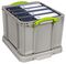 35RDG - 35L Grey Recycled Multi-Use Storage Box with Lid - 310mm x 390mm x 480mm