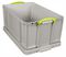 64RDG - 64L Grey Recycled Multi-Use Storage Box with Lid - 310mm x 440mm x 710mm