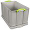 84RDG - 84L Grey Recycled Multi-Use Storage Box with Lid - 380mm x 440mm x 710mm