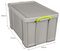 84RDG - 84L Grey Recycled Multi-Use Storage Box with Lid - 380mm x 440mm x 710mm