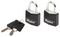 9120EURTBLK - 20mm Covered Aluminium Keyed Alike Padlocks, 2 Pack
