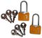 66541 - 20mm Long Shackle Iron Padlocks with Plastic Covers, 2 Pack