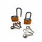 66541 - 20mm Long Shackle Iron Padlocks with Plastic Covers, 2 Pack