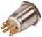 RJS101-19L-F-R-O-BS-12V-67Q - Switch, Vandal Resistant, SS, Momentary, 19mm, 12V, Orange LED
