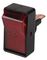 417 - Rectangular Rocker Switch, On Off, 12V DC, 16A, Illuminated Red