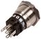 82-5151.1133 - Vandal Resistant Push Button Switch, SPDT, Momentary, 12V DC, Green, 19mm
