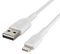 CAA002BT2MWH - BoostCharge Braided USB-A to Lightning MFi Certified Lead, 2m White