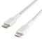 CAA004BT1MWH - BoostCharge Braided USB-C to Lightning MFi Certified Lead, 1m White
