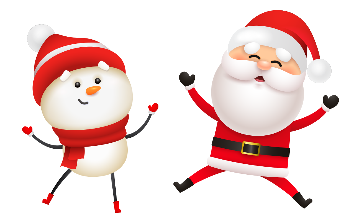 Santa and Snowman