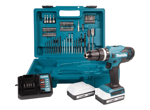 18V G Series 2x 2Ah Li-Ion Cordless Combi Drill Kit & 74 Piece Accessory Set