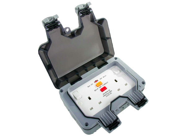 13A 2-Way Outdoor Mains Socket with RCD