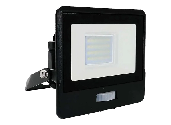 20W Slim Floodlight with PIR, 3000K, 1510lm, Black