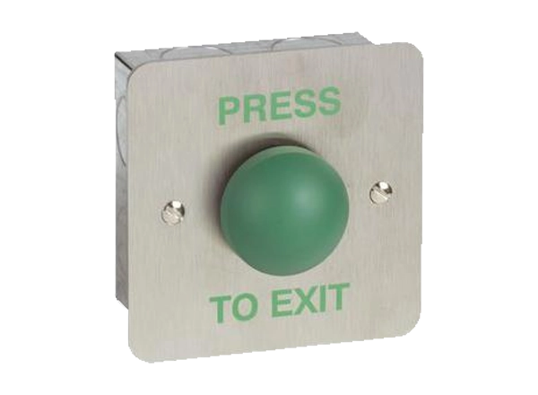 Heavy-Duty Green Dome Press to Exit Button Flush Fit