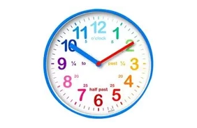 Teaching Time Wall Clock, Blue