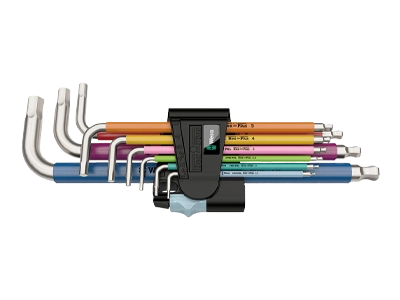 Metric Stainless Steel Multi-Colour Ball End Hex Key Set, 9 Piece